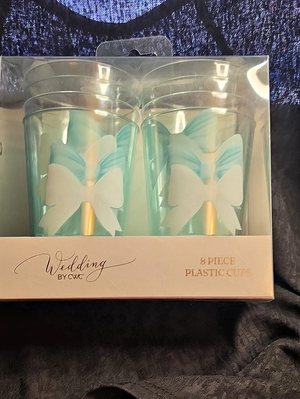 Wedding by CWC 8 Piece Plastic Cups Butterfly Plastic Cups Green & White NWT